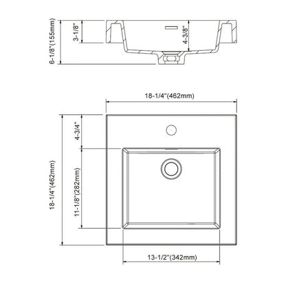 Dowell Topmount Bathroom Resin Basin 000 1818BP