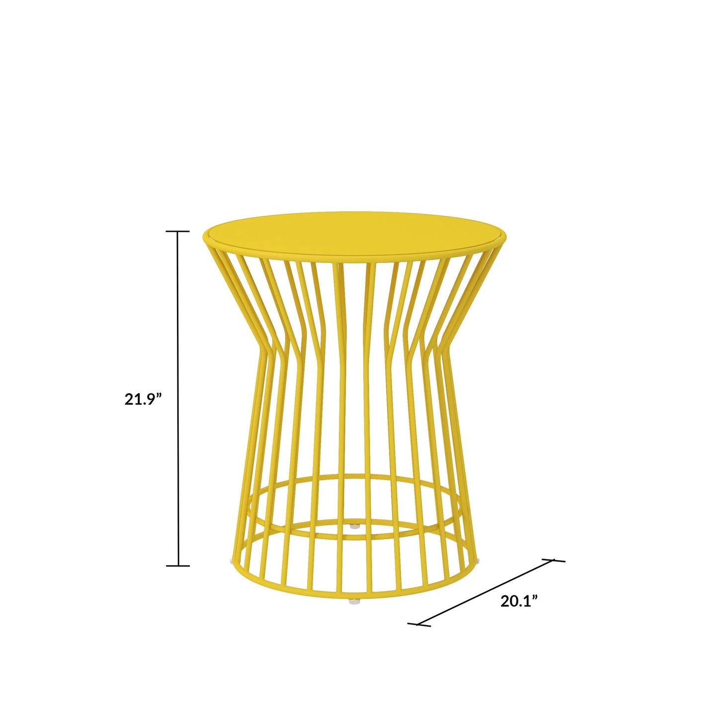 Novogratz Poolside Collection, Roberta Outdoor Side Table, Yellow