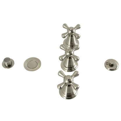 Kingston Brass KB327AX Victorian Three-Handle Bidet Faucet with Brass Pop-Up, Brushed Brass