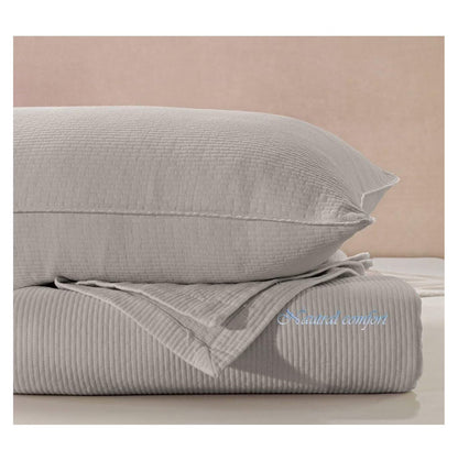 Matelass Blanket Coverlet, Queen, Grid/White