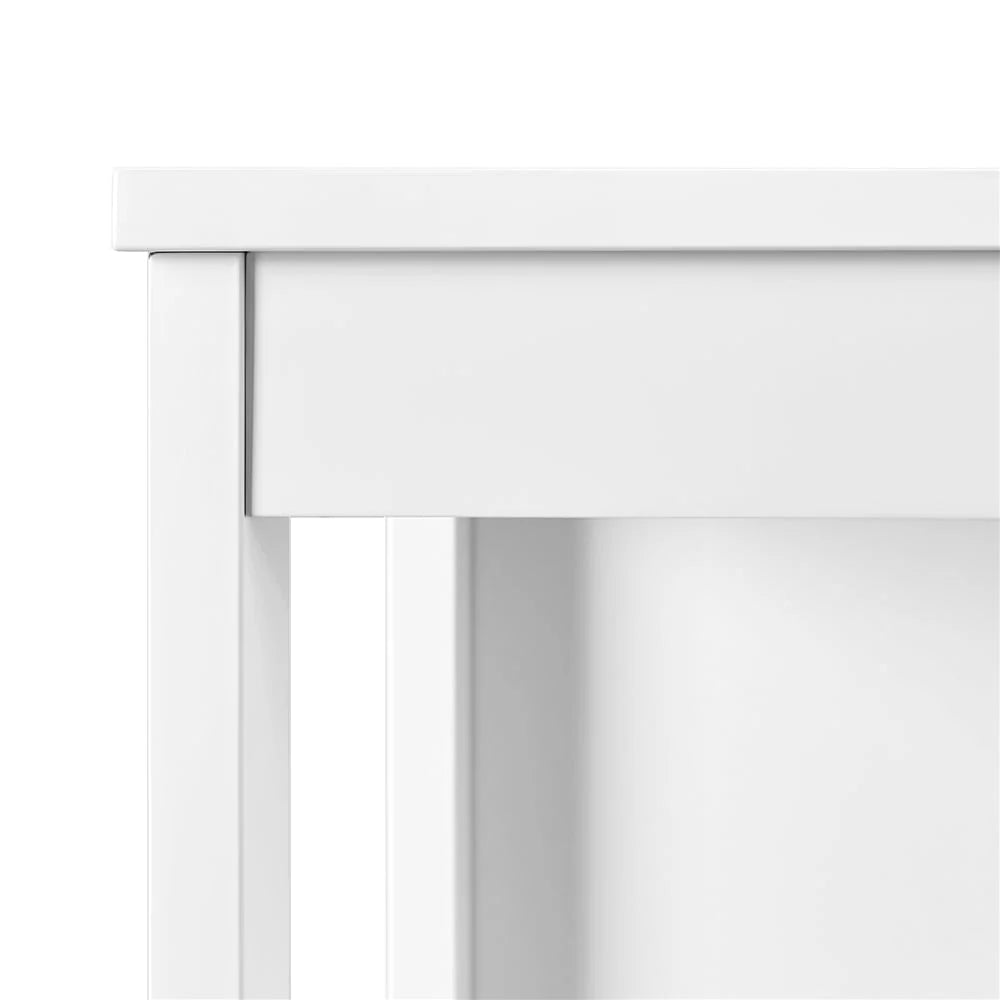 Topeakmart Wooden Bathroom Floor Cabinet Storage Organizer with Drawers, White