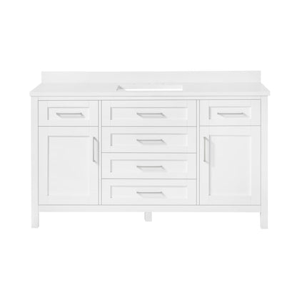 Ove Decors Tahoe II 60 W x 21" D Freestanding Bathroom Vanity with Single Sink, Pure White