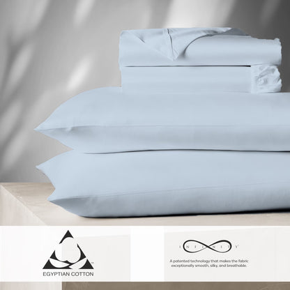 Aireolux 100% Cotton Egyptian 1000 Thread Count Queen Bed Sheet Set - 4-Piece Silky Sateen, Deep Pocket, Super Soft & Breathable, Yellow