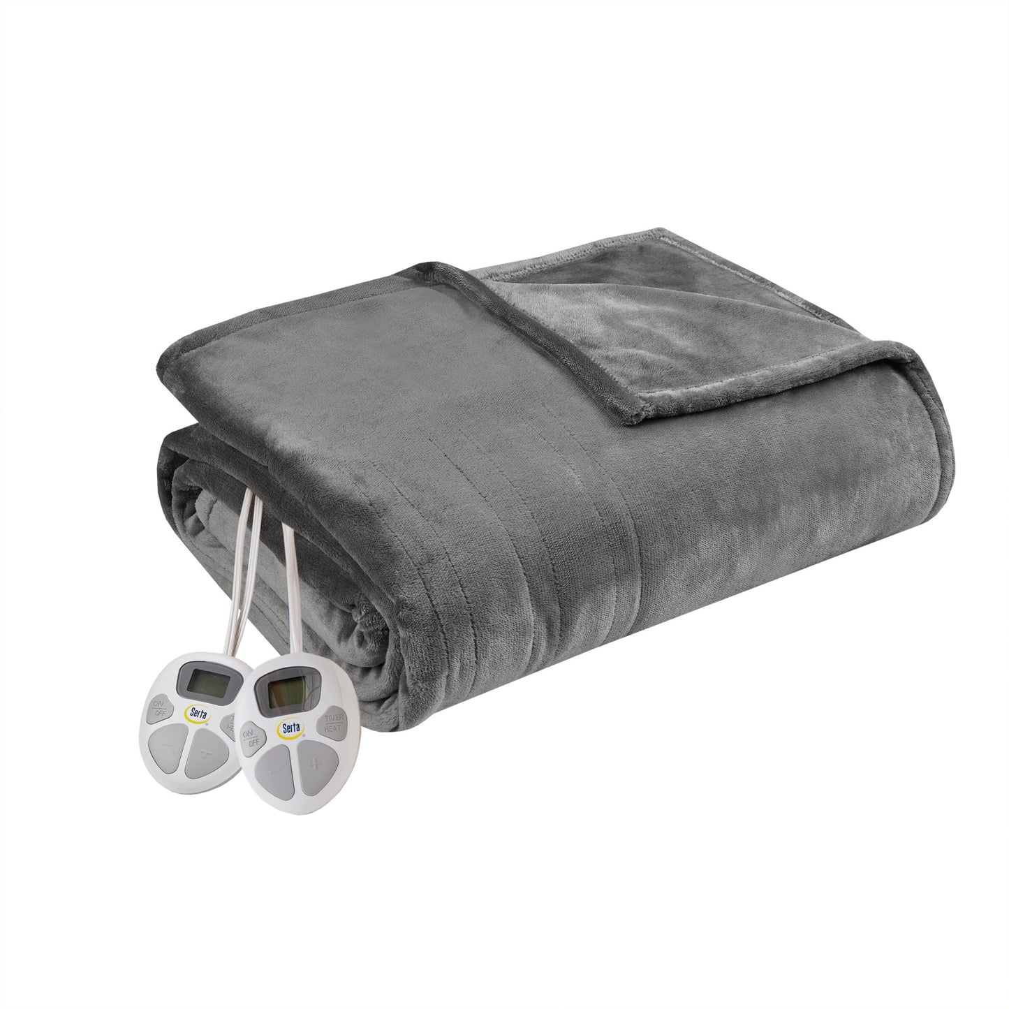 Serta Gray Polyester Electric Blanket, Queen