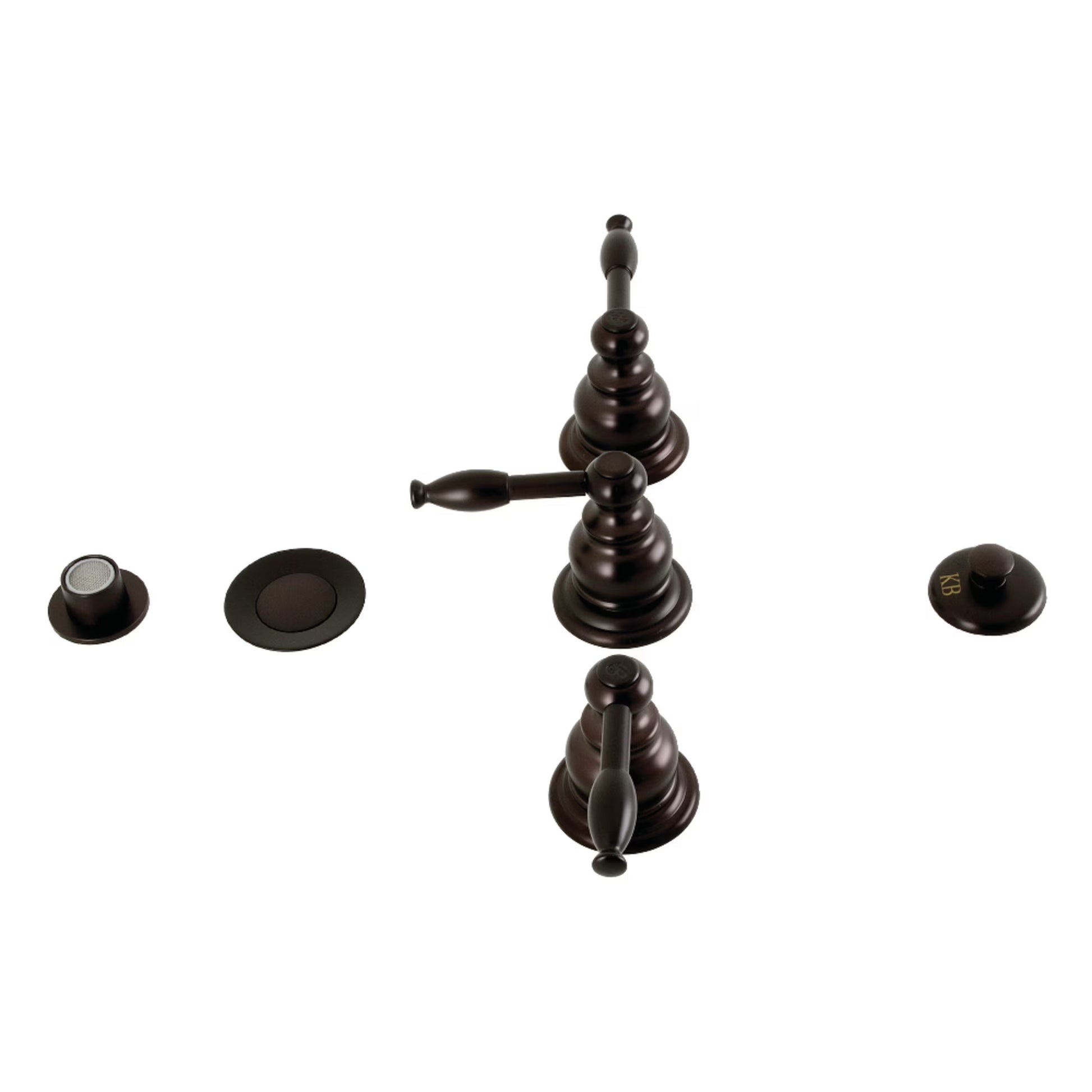 Kingston Brass KB320KL Knight Three-Handle Bidet Faucet, Matte Black