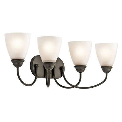 4 Light Bath Vanity Approved For Damp Locations With Transitional Inspirations 9.25 Inches Tall By 28 Inches Wide-Brushed Nickel Finish-Incandescent