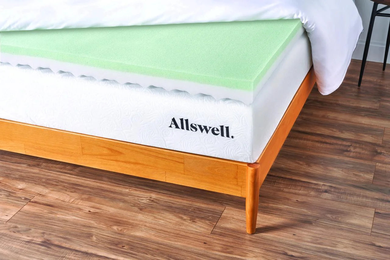Allswell 4° Memory Foam Mattress Topper Infused with Cooling Diamond Gel, Queen