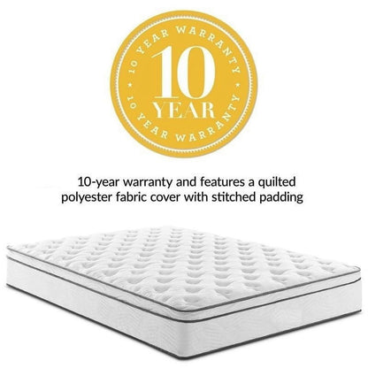 Allora 14" Twin Quilted Innerspring Mattress in White