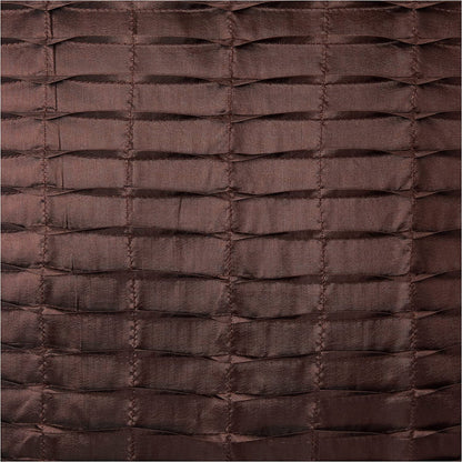 Violet Linen Silky Pleated Satin Pattern, Faux Silk Polyester Fabric, Brown , 17 Inch x 17 Inch, Square, Decorative Accent Throw Pillow