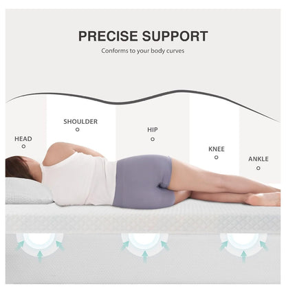 4 Inch Gel Memory Foam Mattress Topper Full - Cooling Topper with Removable Cover - Certified, Pressure Relief, 54x75x4 - Mattress Enhancer