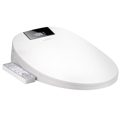 WLJBIDET Toilet Bidet Seat, Instant Warm Water, Self-Cleaning Nozzle, Multiple Spraying Modes, Electric Heated Seat, Warm Air Drying, Soft Closed Lid, Display Screen, Requires Electricity, Elongated