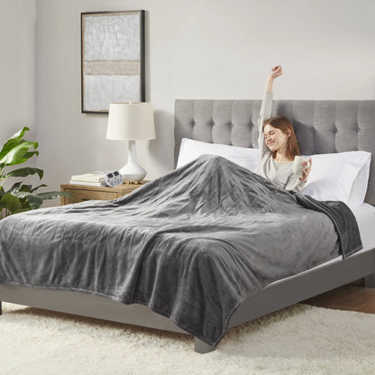 Serta Gray Polyester Electric Blanket, Queen