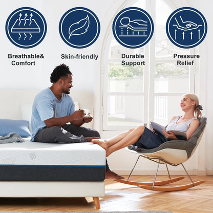 King Mattress, Madinog 12" King Size Memory Foam Mattress in a Box