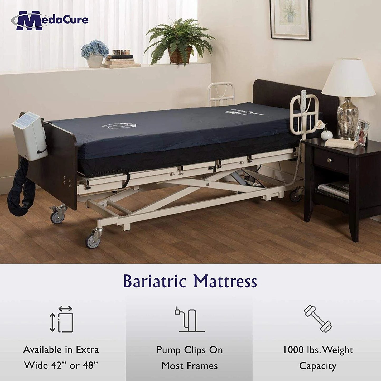 Medacure Alternating Pressure Air Mattress with Pump Included - Twin Size 80" x 36" x 8"