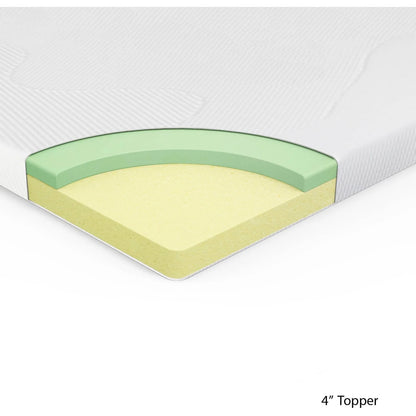 Zinus Spa Sensations 4" Memory Foam Mattress Topper with Theratouch, Queen
