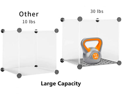 UBesGoo 16-Cube Portable Closet Wire Waredrobe, Bookcase Toy Storage Shelving Organizer Cabinet, White