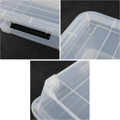 Esdiplot 3-Pack 40 L Clear Underbed Storage Container, Plastic Containers with Lids and Wheels, Under Bed Storage Bin for Cloths, Bedding, Books, Diapers, Shoes and Duvets