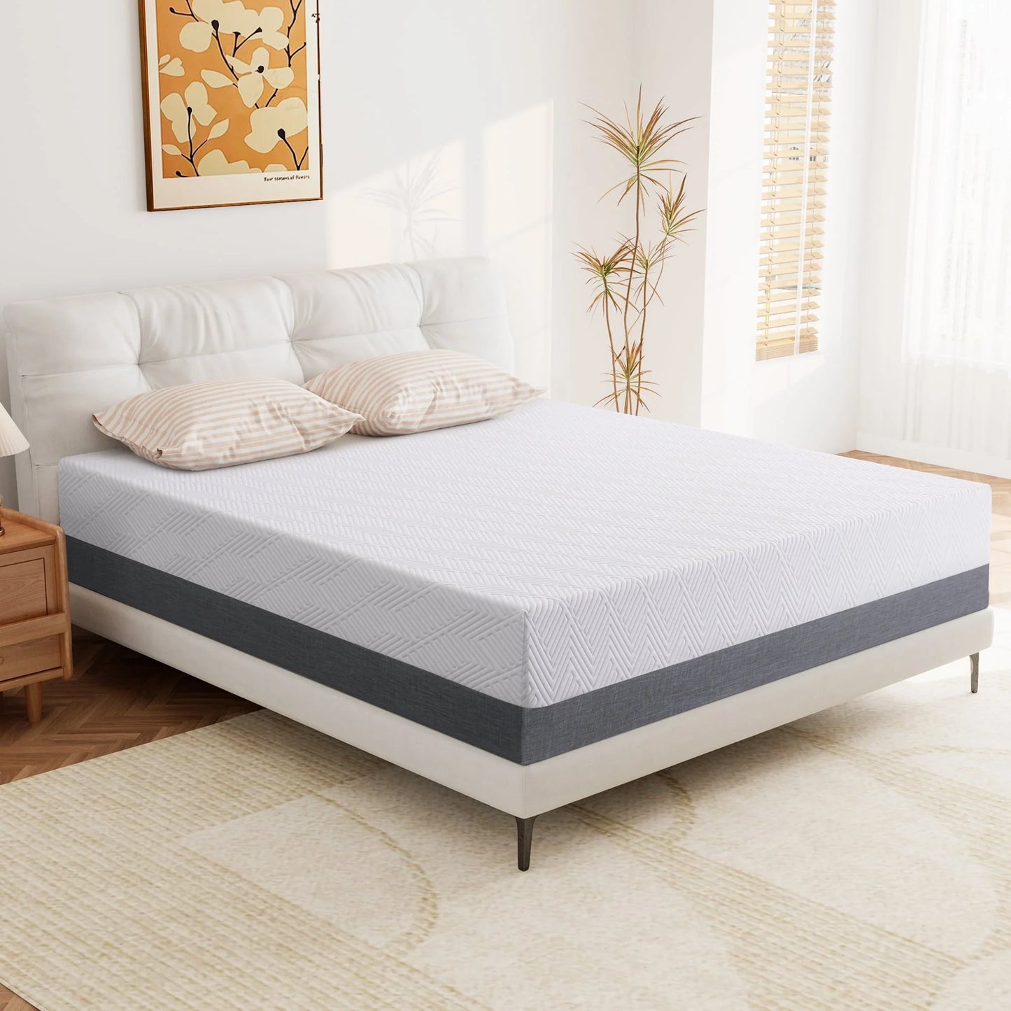 King Mattress Madinog 12" Memory Foam Mattress More Breathable, King Bed Mattress
