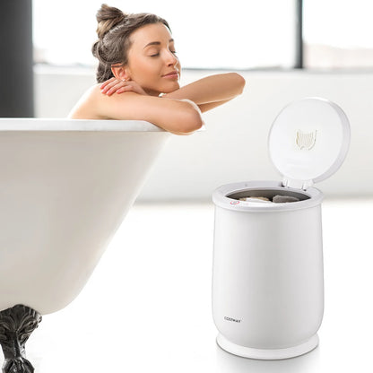 Costway 21L Large Capacity Towel Warmer with Flip-top Lid Auto Shut off Fragrance Holder White