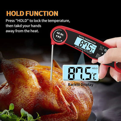 delpattern Digital Meat Thermometer with Probe, Instant Read Food Thermometer for Baking, Liquids, Candy,Grill Accessories - Grill Thermometer