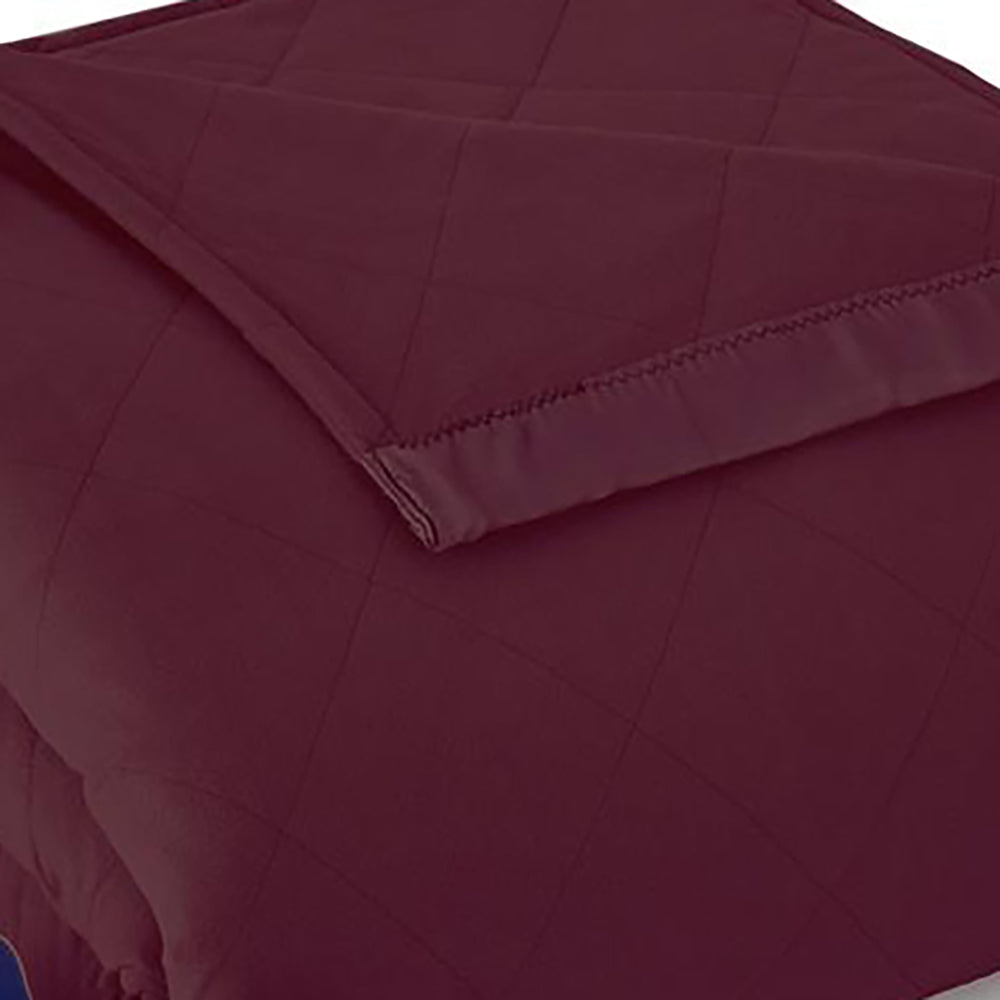 Micro Flannel Electric Heated Blanket, Queen, Wine