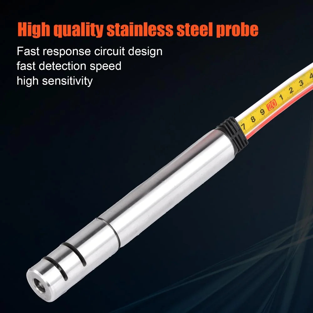 Well Water Level Indicator, Water Level Meter, 30m/98ft Water Depth Gage, Electronic Water Depth Measurement Tool, Battery Powered Liquid Gauge Indicator with 25mm Diameter Stainless Steel Probe