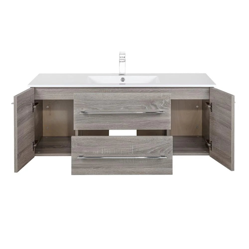Cutler Kitchen and Bath Kato 48" Wood/Cultured Marble Bathroom Vanity in Gray