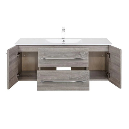 Cutler Kitchen and Bath Kato 48" Wood/Cultured Marble Bathroom Vanity in Gray