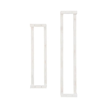 Linon Margot Wood Two Pack Towel Racks in Rustic Whitewash