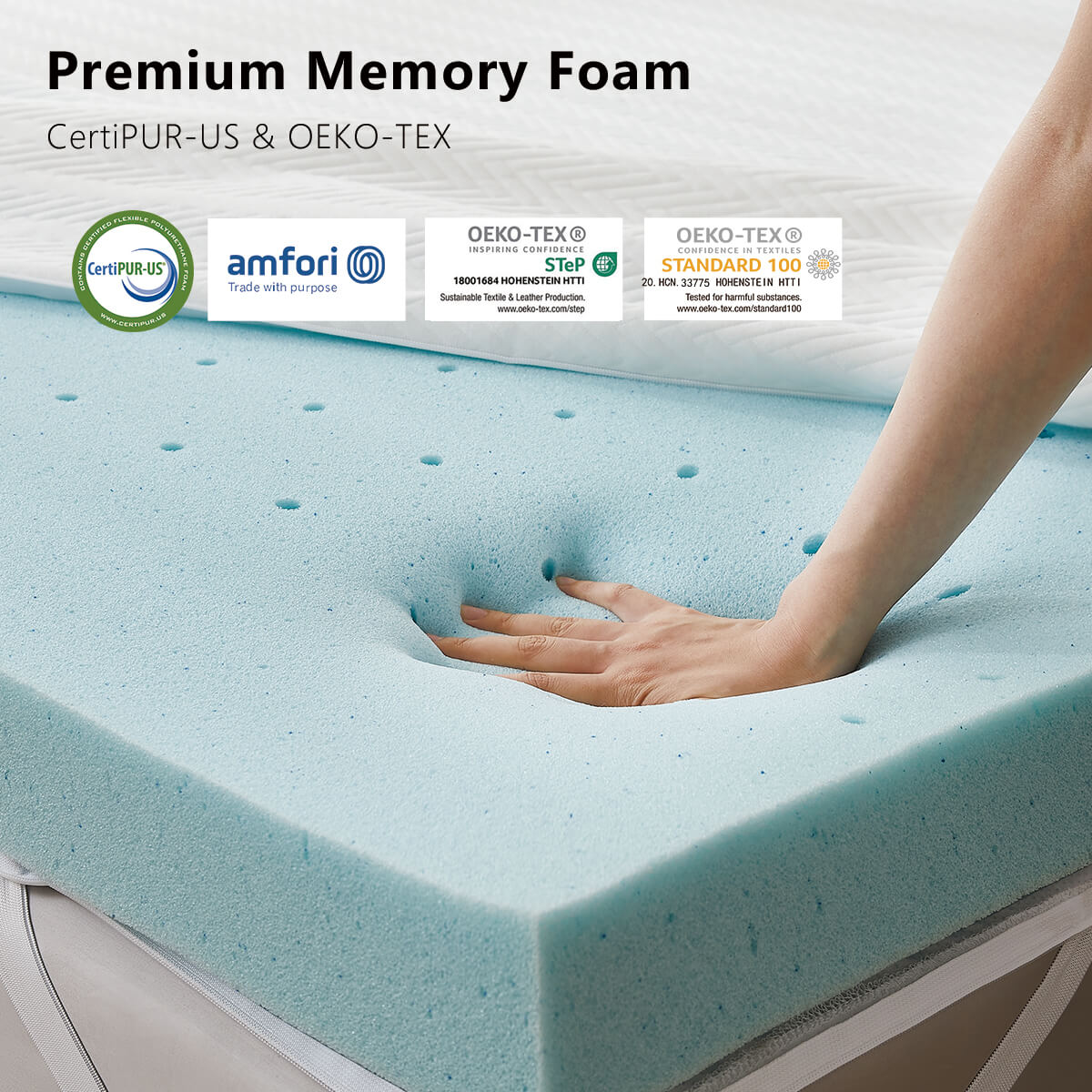 3 Inch Gel Memory Foam Mattress Topper for Pressure Relief,Cooling Gel Infused Foam Mattress Topper, Premium Soft Cooling Sleep,CertiPUR-US and Oeko-TEX Certified - Twin