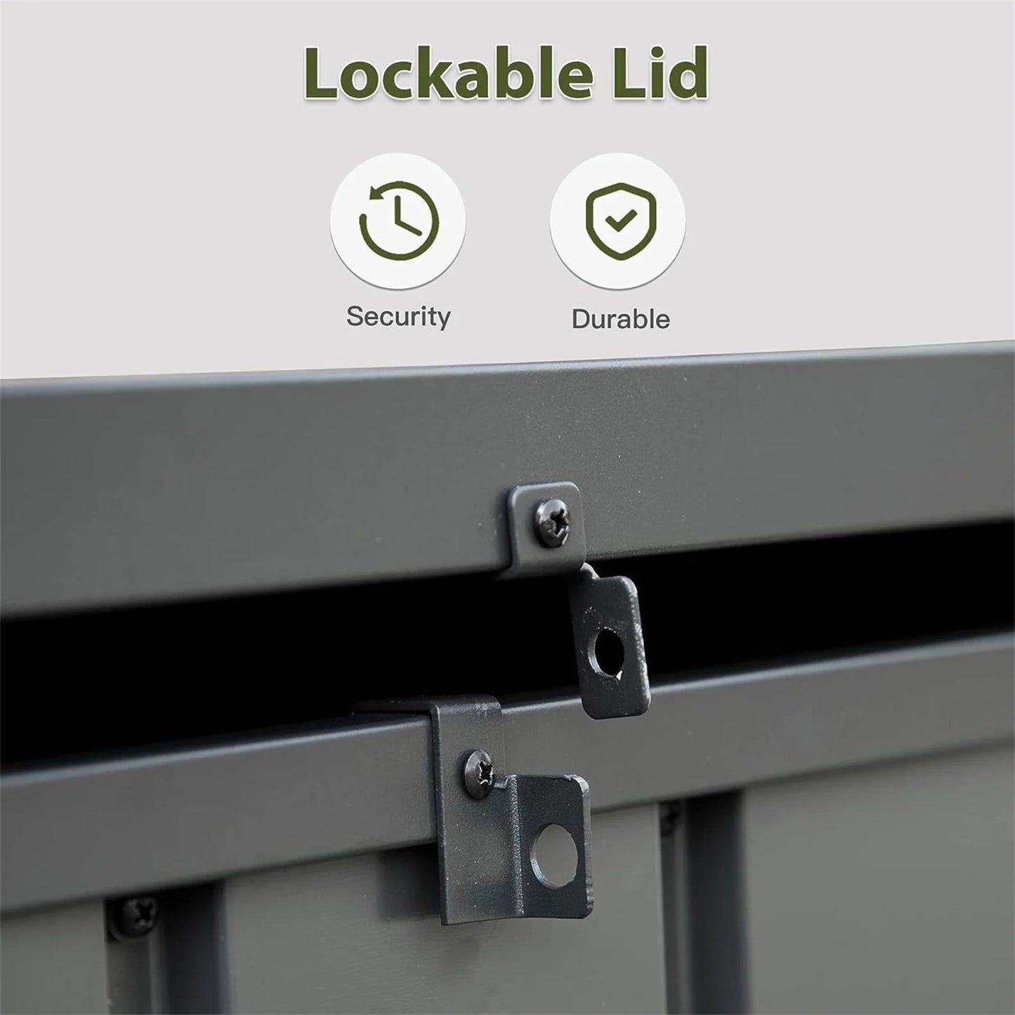150 Gallon Outdoor Waterproof Storage Deck Box with Portable Side Handles and Moving Roller, Large Patio Storage Lockable for Outside Cushions, Throw Pillows, Garden Tools, Dark Gray