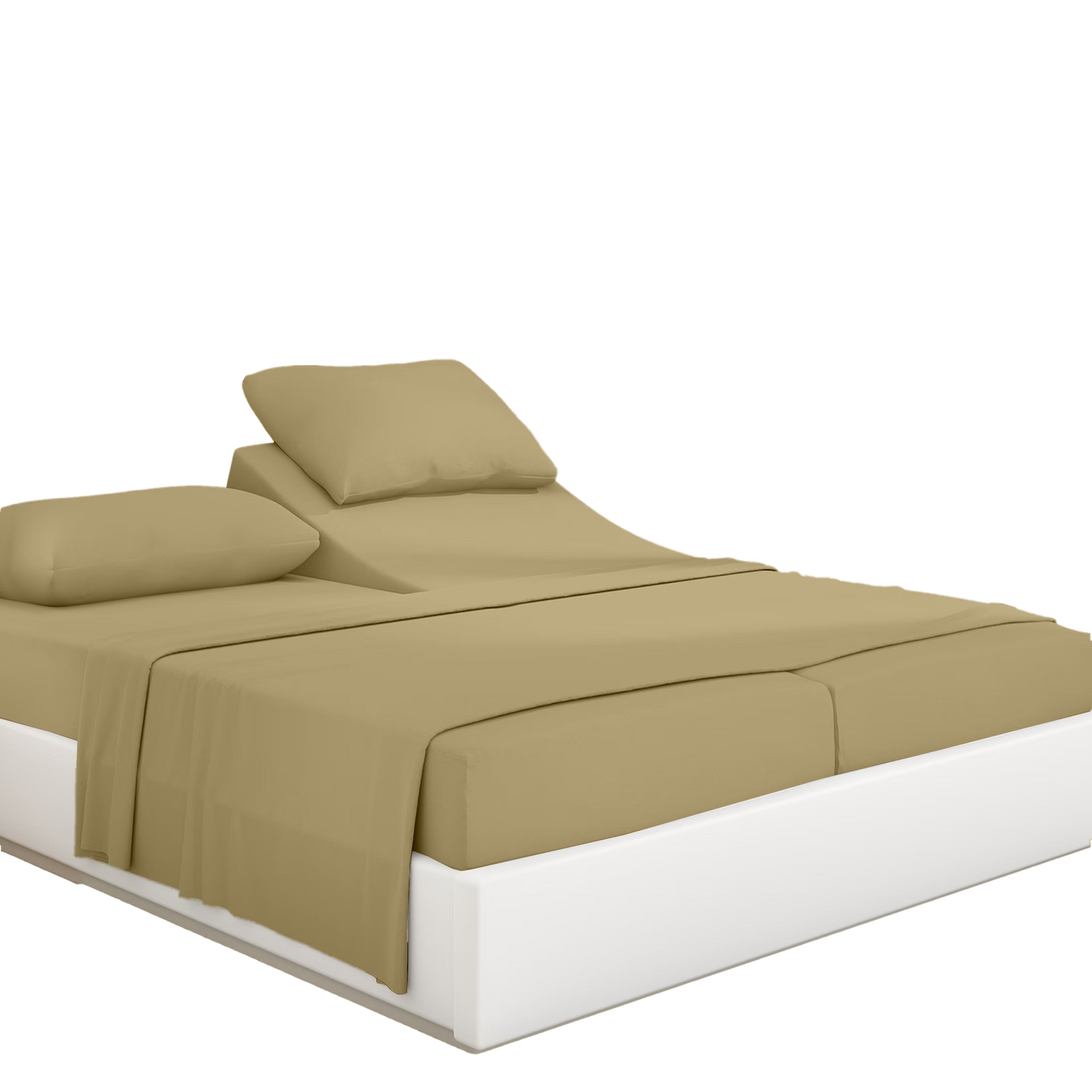 PRATYUX Split Queen 7-PC Bed Sheet Set (4-Pillowcases) 400-Thread Count 100% Egyptian Cotton Soft Breathable, 18" Deep Pockets - Black