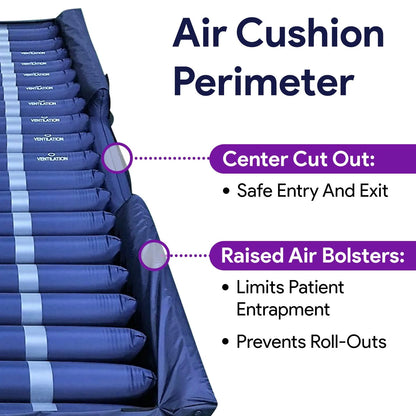 Proheal Bariatric True Low Air Loss Alternating Pressure Air Mattress with Pump & Side Air Perimeter - 42° x 80° x 8/11"