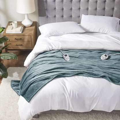 Serta Parsa Heated Throw Blanket, Electric, Multi Heat Level, Charcoal Gray, 77" X 84"