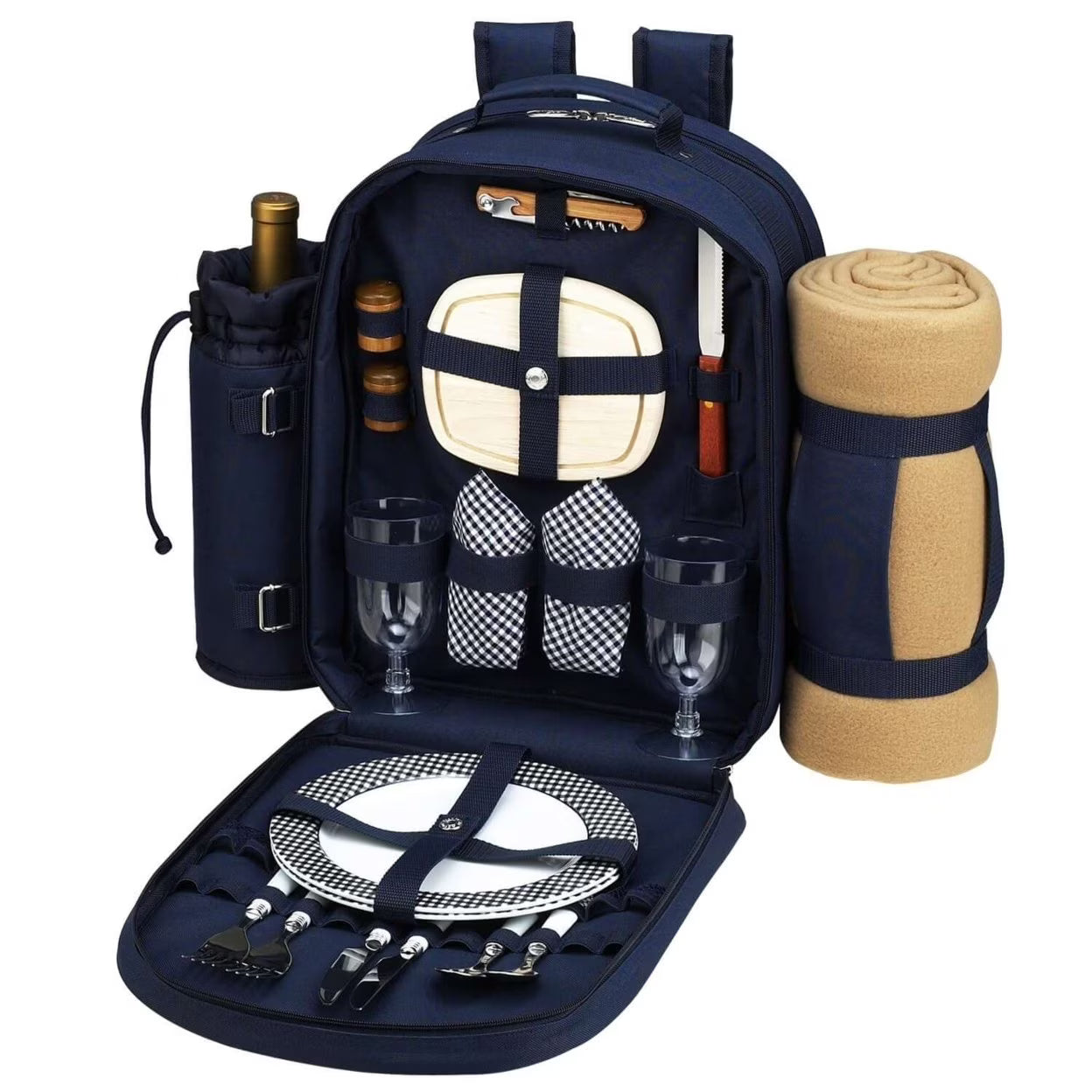 Picnic at Ascot Bold Picnic Backpack for 2 with Blanket