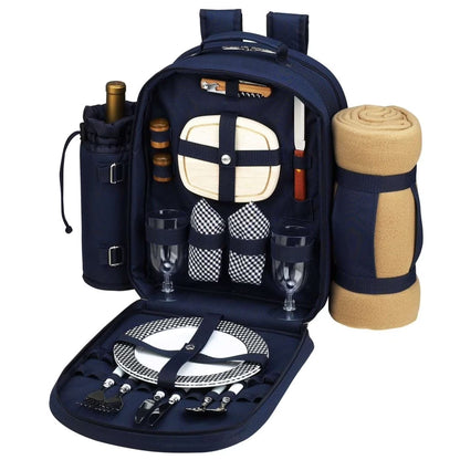 Picnic at Ascot Bold Picnic Backpack for 2 with Blanket
