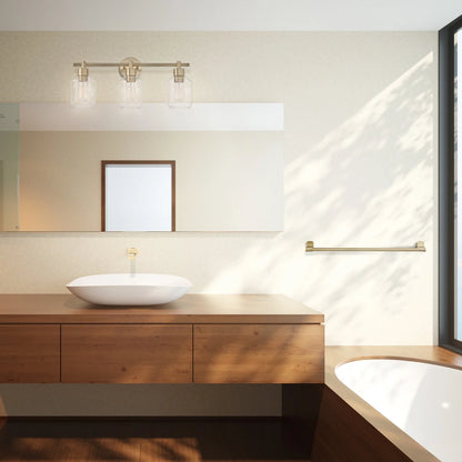 Globe Electric Matte Brass Modern 5-Piece All-In-One Bathroom Set with Vanity Light, LED Bulbs