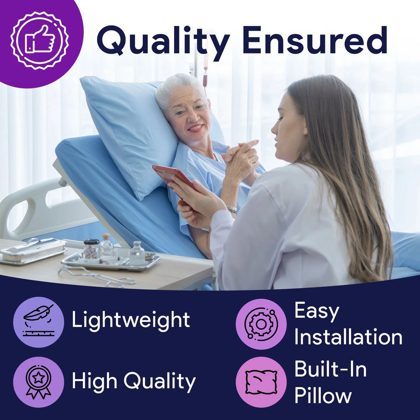 Proheal Low Air Loss Alternating Pressure Air Mattress with 3" Foam Base & Silent Pump - Stages I-III - 36° x 80° x 8°