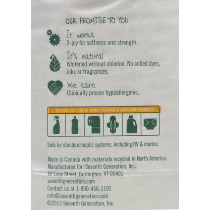 Seventh Generation White Bathroom Tissue, Toilet Paper, 500 Sheets