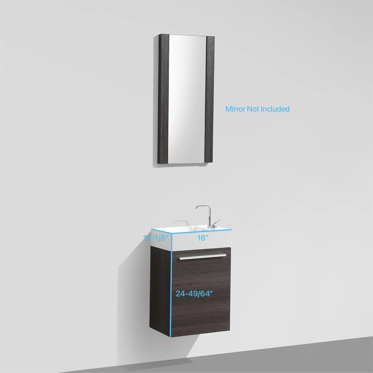 Blossom Colmar 18" Floating Bathroom Vanity w/Acrylic Sink | Navy Blue Finish | Wall Mount | Soft-Close