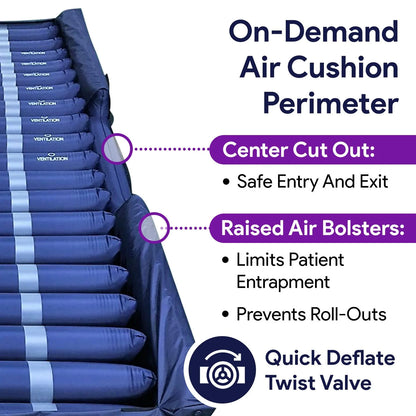 Proheal Bariatric Low Air Loss Alternating Pressure Air Mattress with Pump & Side Air Bolsters - Stages I-IV 36° x 80° x 8/11"