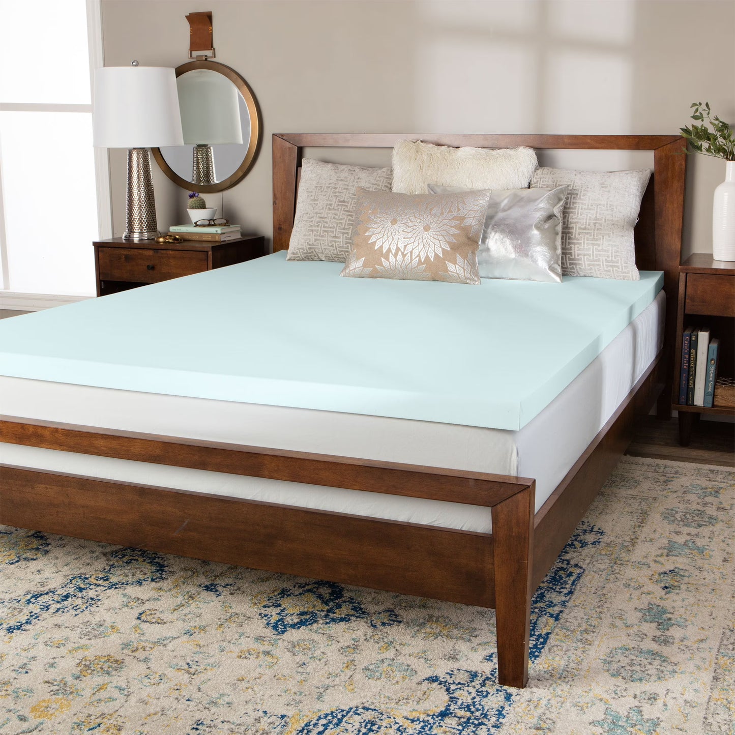 Splendorest 3-inch Serene Foam Mattress Topper - Blue Twin