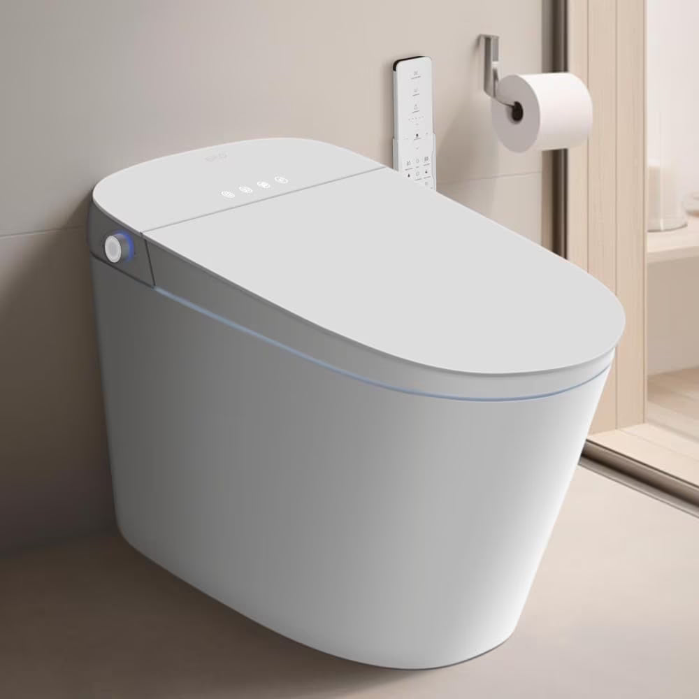 Smart Bidet Toilet Built in Tank,Comfortable Seat Height, Dual-Flush Elongated Toilet Bidet, Foot Sensor Flush/Open Seat Toilet U8Pro