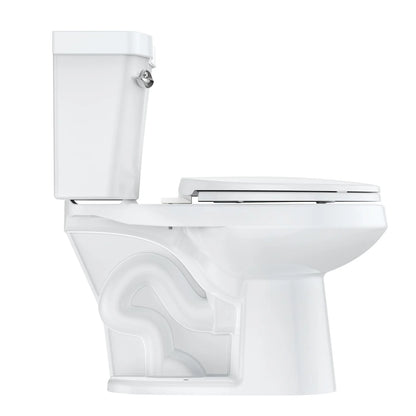 Huloretions Two-Piece Toilets for Bathrooms, Elongated Toilets with Soft Close Seat, Power Flush 1.28 GPF Toilet with Universal ADA Height