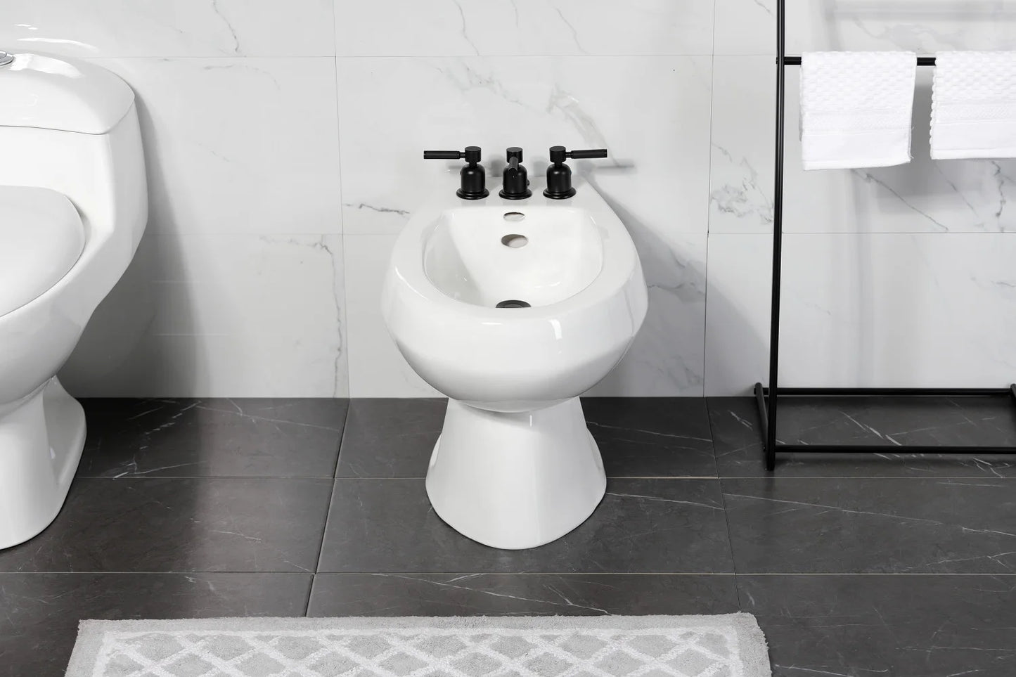 Kingston Brass KB6320DKL Kaiser Three-Handle Bidet Faucet, Matte Black
