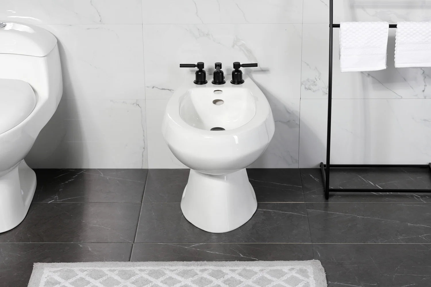 Kingston Brass KB6320DKL Kaiser Three-Handle Bidet Faucet, Matte Black