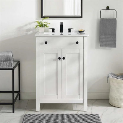 Modway Nantucket 24" Modern Wooden Bathroom Vanity in Gray and White