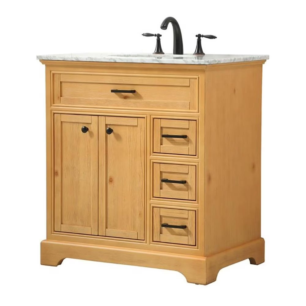 Elegant Kitchen and Bath 32 inch Single bathroom vanity in natural wood