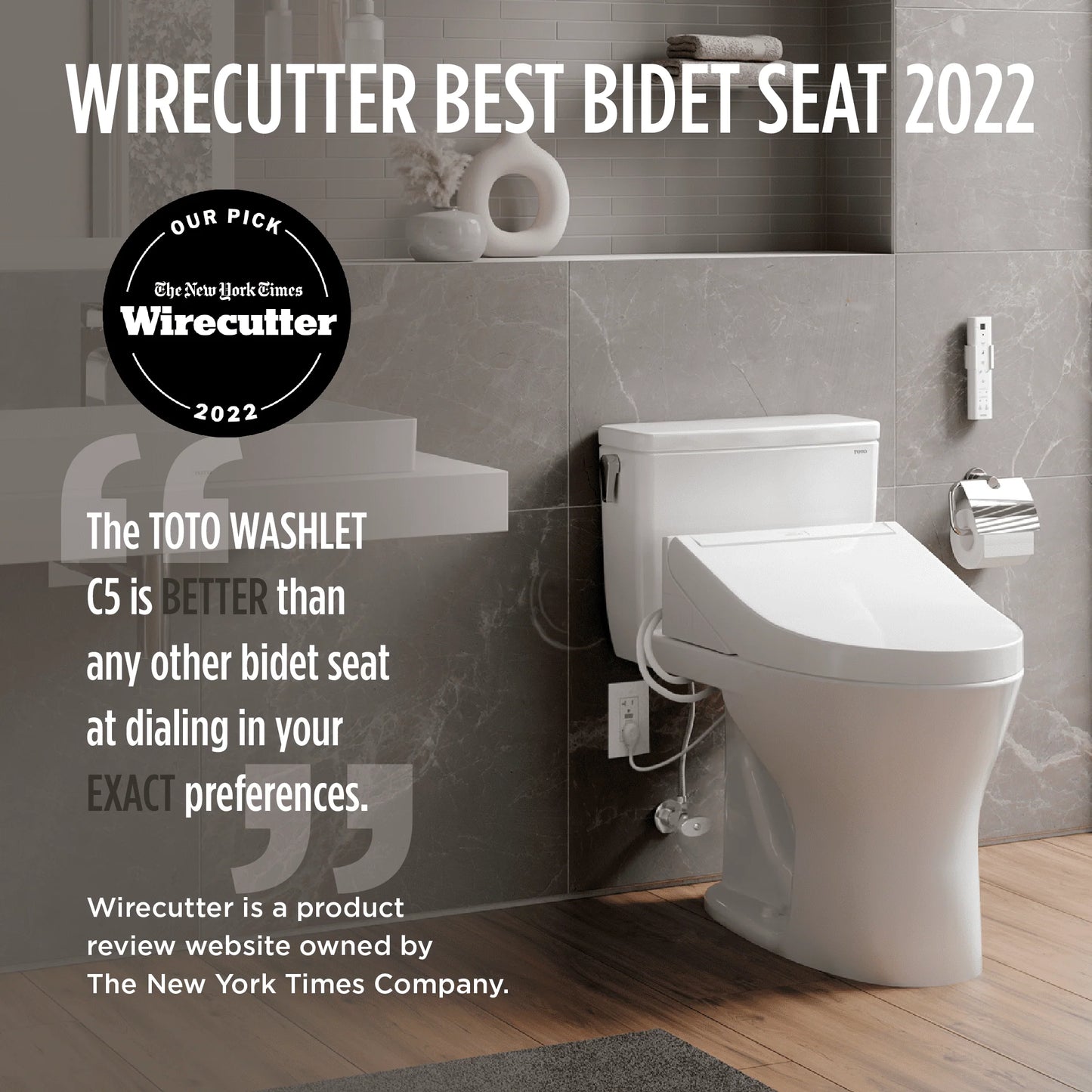 TOTO WASHLET C5 Electronic Bidet Toilet Seat with PREMIST and EWATER+ Wand Cleaning, Elongated, Cotton White - SW3084#01