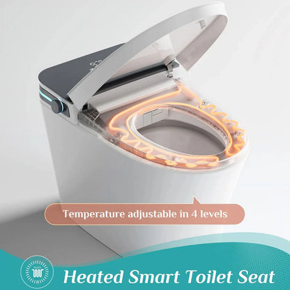 HOROW Smart Bidet Toilet 10'' Rough In with Auto open/close lid night light LED Display Off-Seat Flushing Heating Air Drying Warm Water